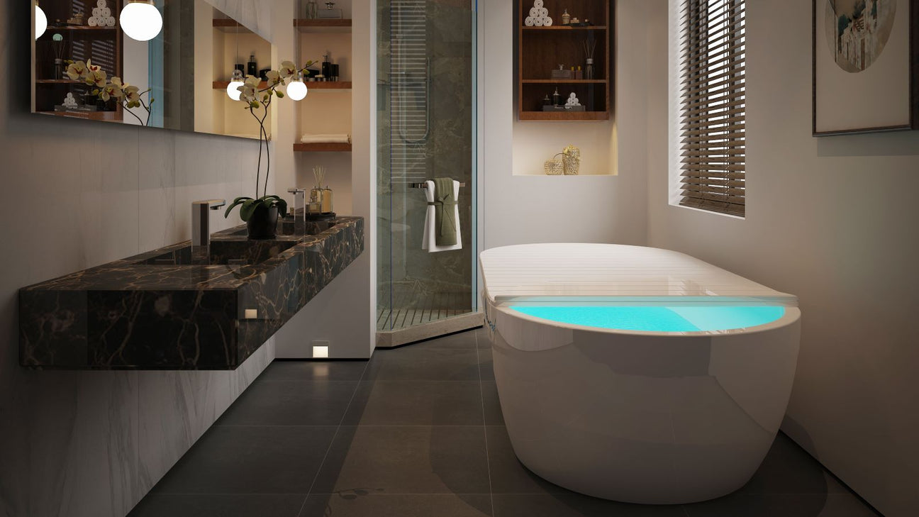 dreampod float tank lifestyle image in a home setting