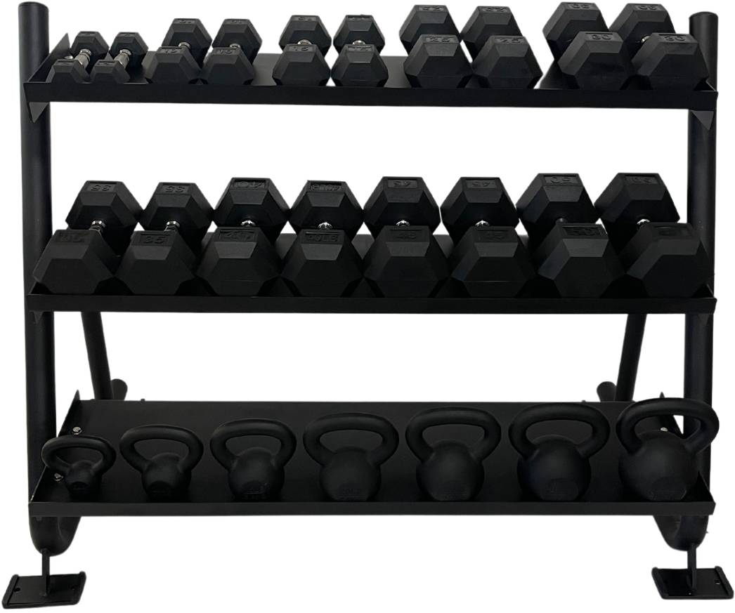 ZiahCare's Diamond Fitness 3-Tier Home Gym Dumbbell Weight Rack Mockup Image 6