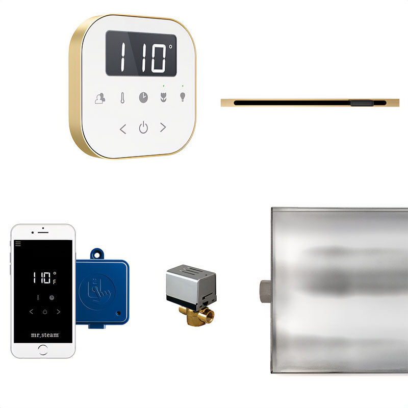 AirButler Control Package Linear White Satin Brass