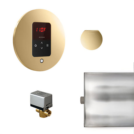 Basic Butler Steam Control Package Round Polished Brass