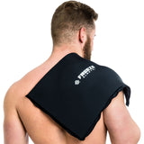 black freeze sleeve resting on man right shoulder