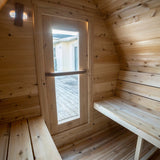 inside sauna facing door