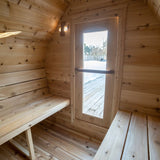 inside sauna facing door