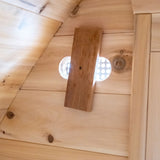 inside sauna wood ventilation configuration open