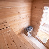 inside of sauna facing side wall