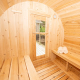 barrel sauna mockup inside view