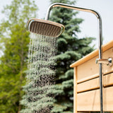mockup of shower outdoors shower head zoomed in