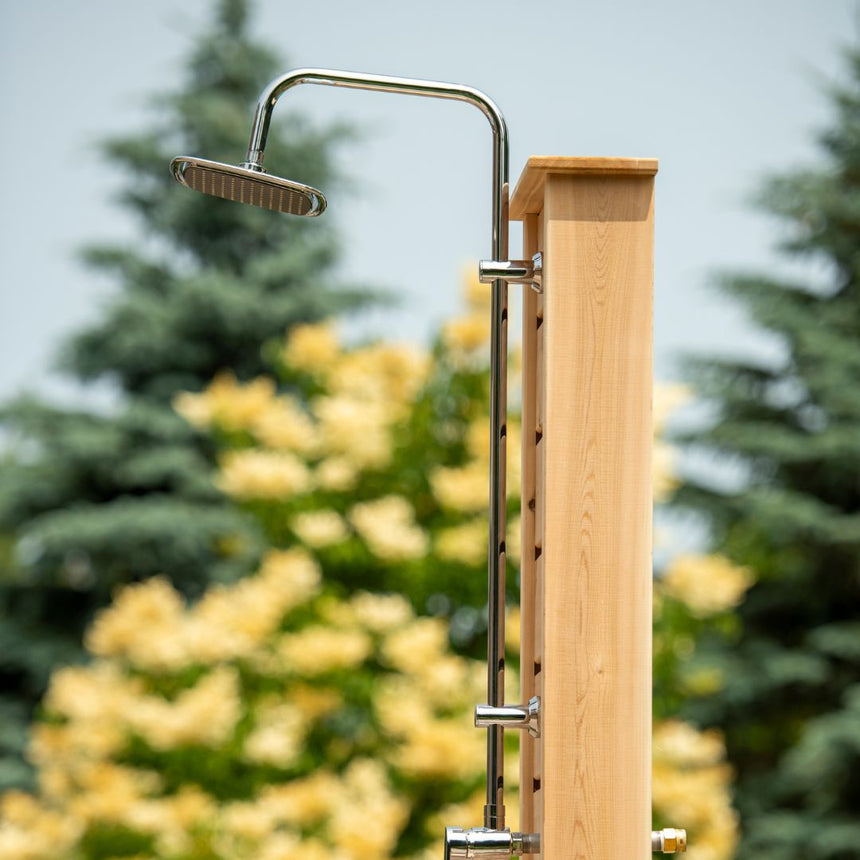 mockup of shower outdoors side view
