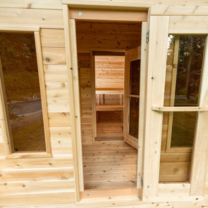 Georgian 6 Person Outdoor Sauna Kit With Changeroom Inside 