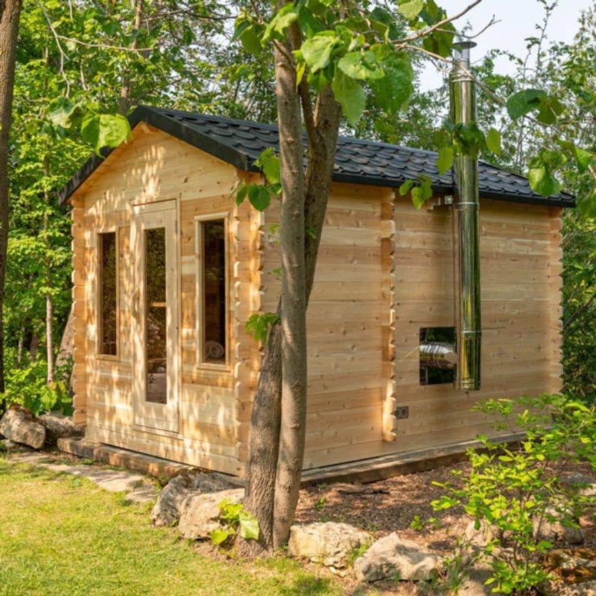 Georgian 6 Person Outdoor Sauna Kit With Changeroom