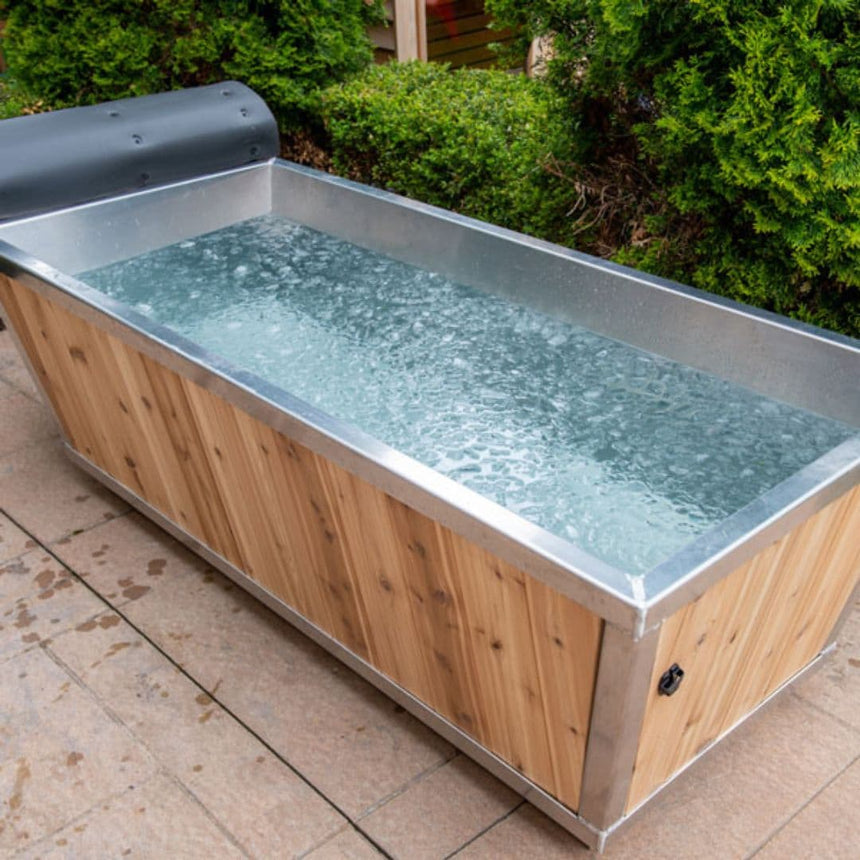 Polar Plunge Wood Ice Bath Tub Lifestyle Mockup of Product