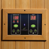 Dynamic Gracia 1-2 Person Low EMF Far Infrared Sauna Closeup of sauna controls
