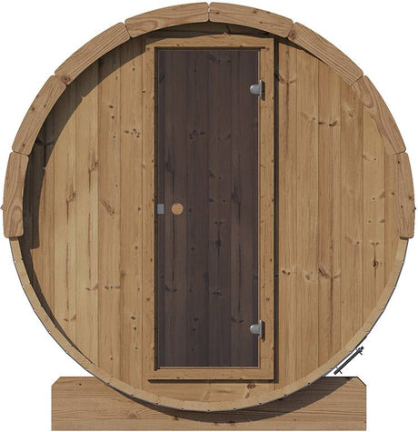 ZiahCare's SaunaLife Model E7 4 Person Outdoor Barrel Sauna Mockup Image 1