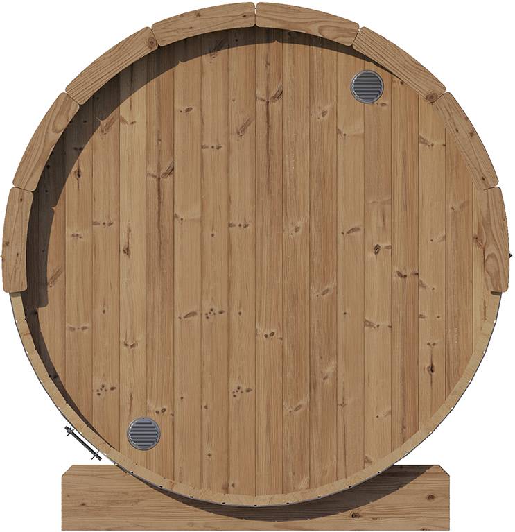 ZiahCare's SaunaLife Model E7 4 Person Outdoor Barrel Sauna Mockup Image 5