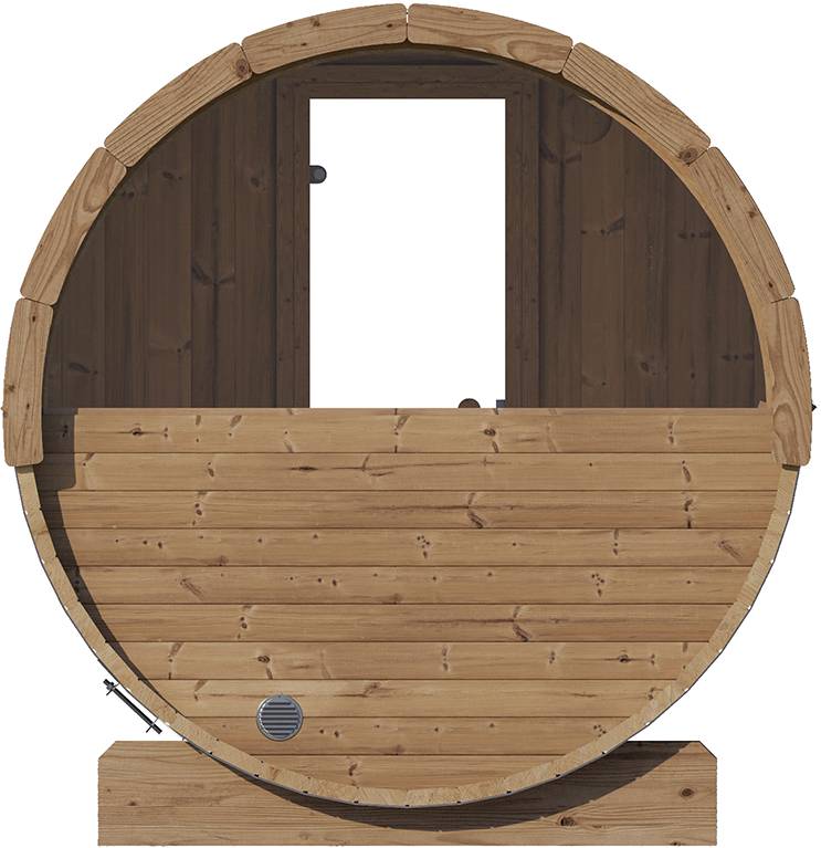 ZiahCare's SaunaLife Model E7 4 Person Outdoor Barrel Sauna Mockup Image 12