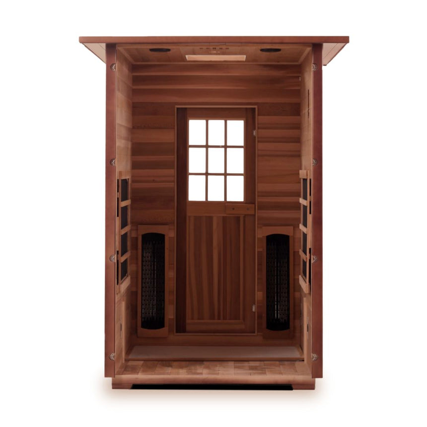 2 person outdoor infrared sauna mockup png inside
