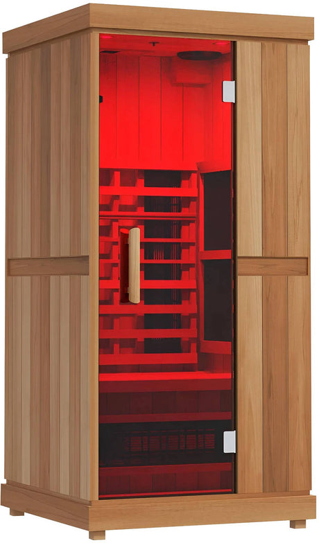 ZiahCare's Finnmark Designs 1 Person Full-Spectrum Infrared Sauna Mockup Image 1