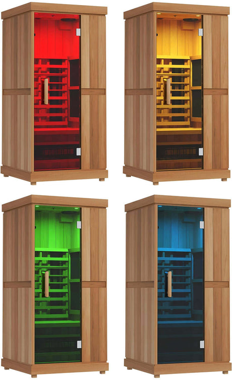 ZiahCare's Finnmark Designs 1 Person Full-Spectrum Infrared Sauna Mockup Image 2
