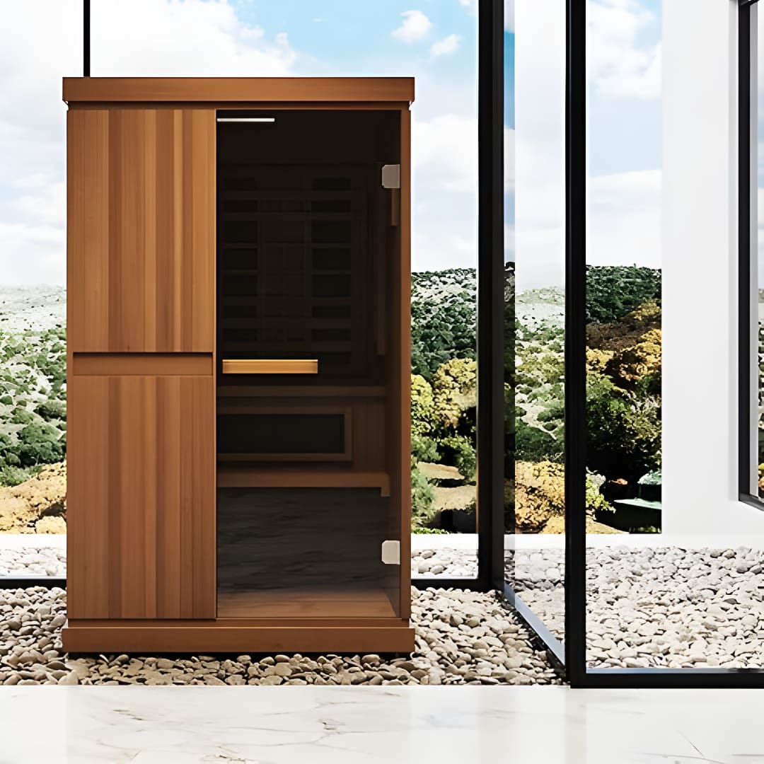 ZiahCare's Finnmark Designs 2 Person Trinity Infra-Steam Sauna Lifestyle Mockup Image 5