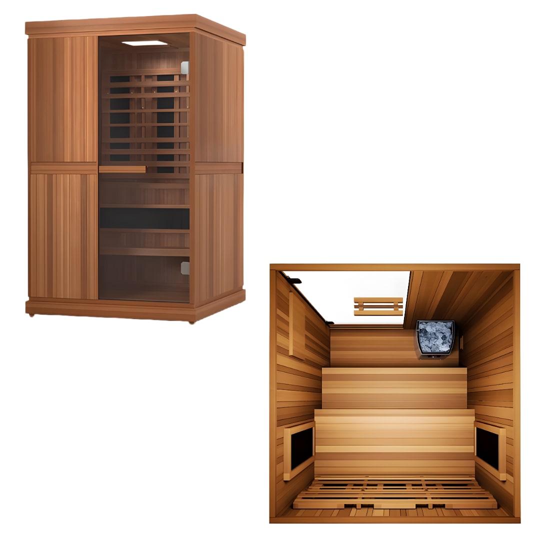 ZiahCare's Finnmark Designs 2 Person Trinity Infra-Steam Sauna Mockup Image 4