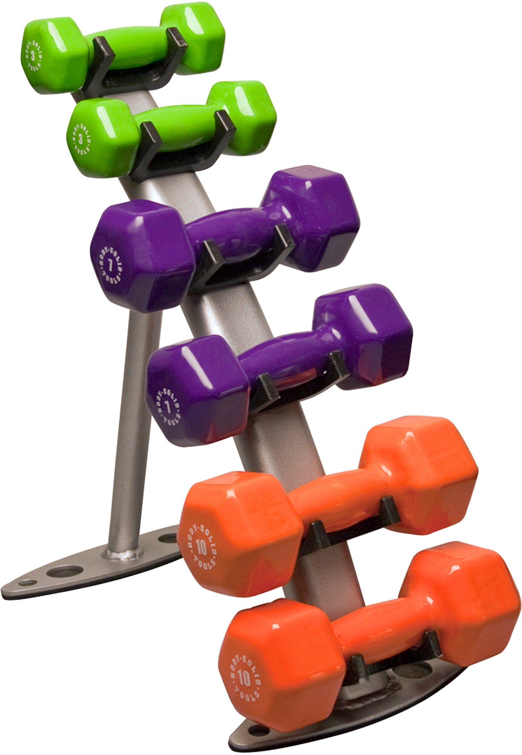 Body-Solid 3-Pair Vinyl Dumbbell Rack