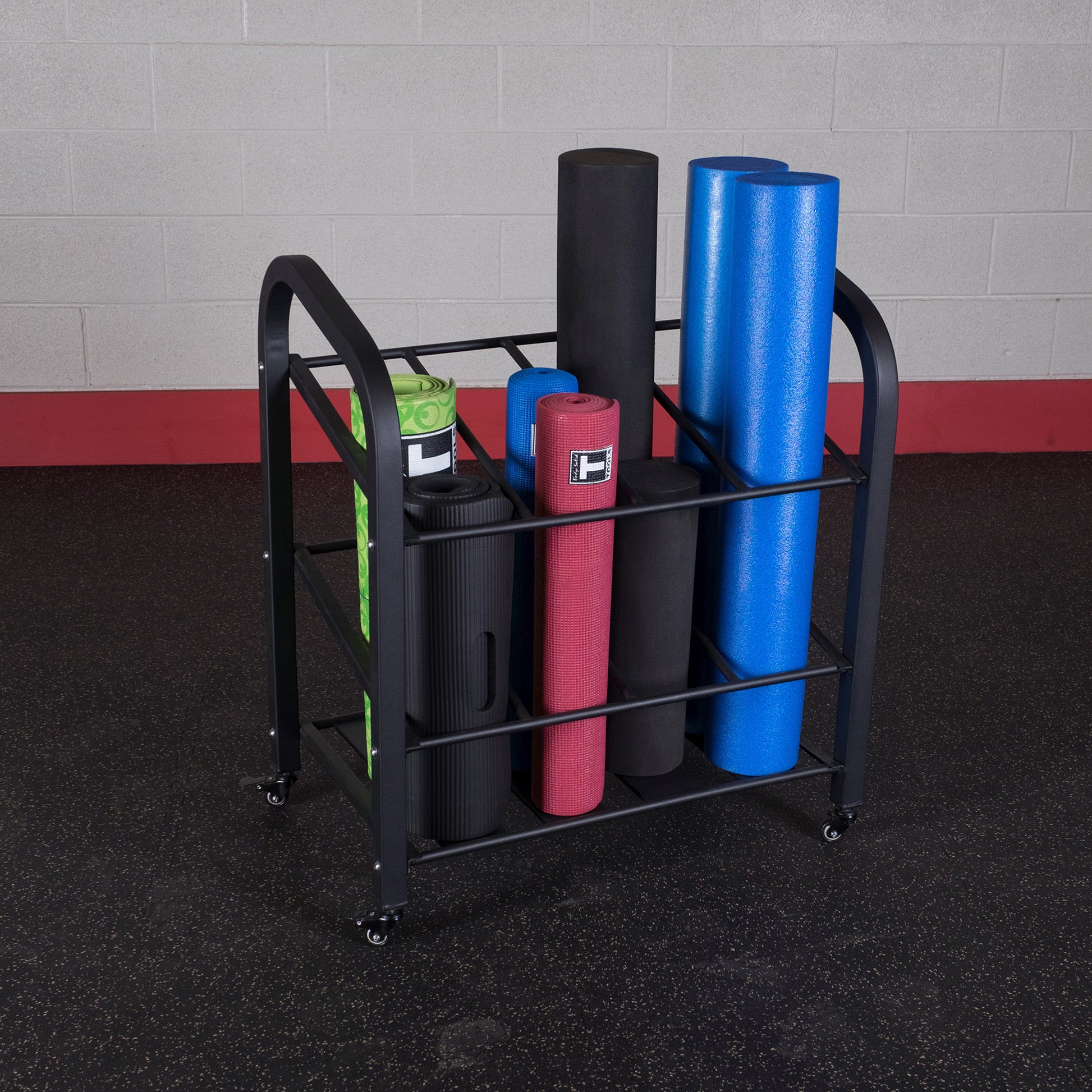 Body-Solid Foam Roller & Yoga Mat Storage Rack