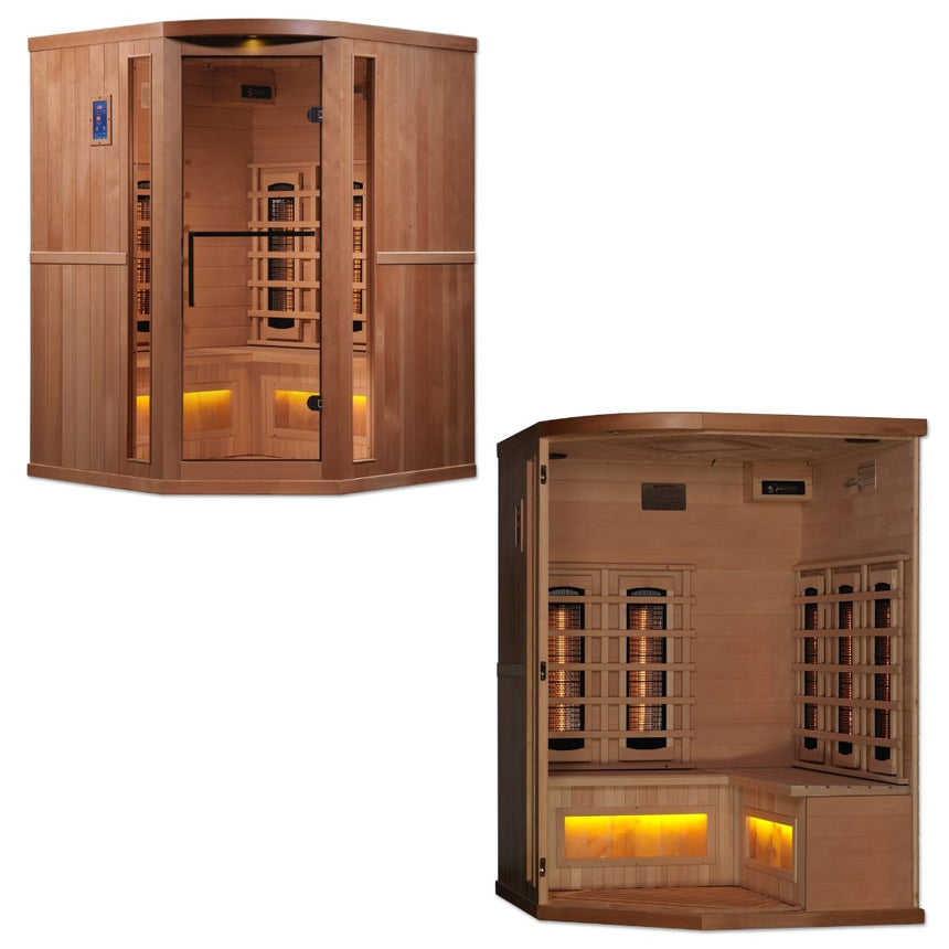 Golden Designs 3 Person Full Spectrum Corner Sauna Reserve Edition