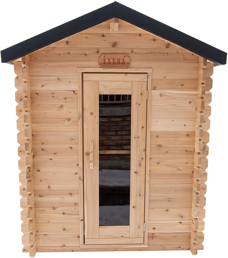 ZiahCare's Dundalk Granby 3 Person Outdoor Sauna Kit Mockup Image 1