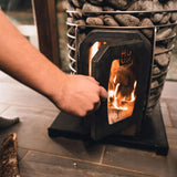 wood sauna stove heater protective bedding mockup