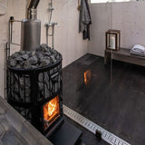 Harvia Legend 150 Wood-Fired Sauna Heater Mockup Lifestyle