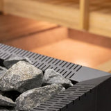 Harvia Linear 22GF Wood-Fired Sauna Heater Mockup Lifestyle Closeup