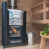 Harvia Pro 20 ES Wood-Fired Sauna Heater Mockup Lifestyle