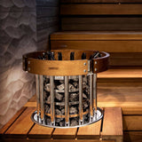 Cilindro Electric Sauna Heater mockup with safety railing