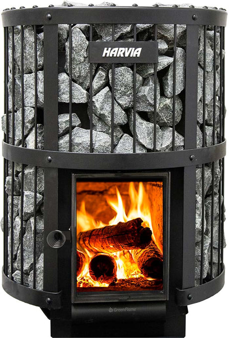 ZiahCare's Harvia Legend 240 GreenFlame Wood Fired Sauna Heater Mockup Image 2