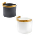 Bamboo Sauna Bucket With Curved Handle mockup png