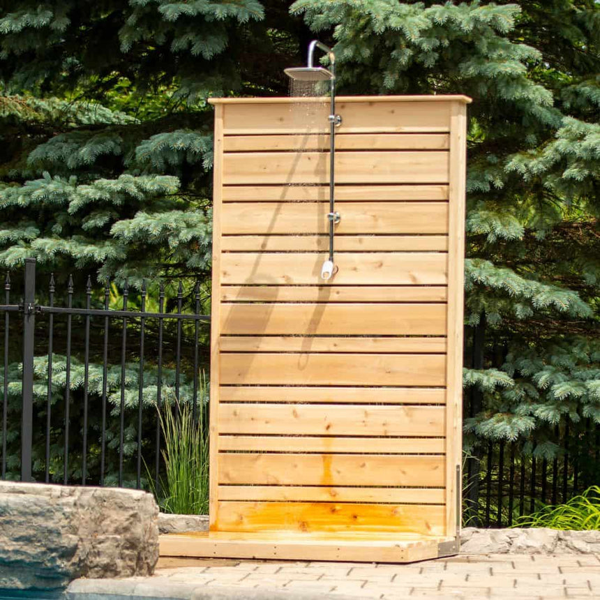 mockup of shower outdoors