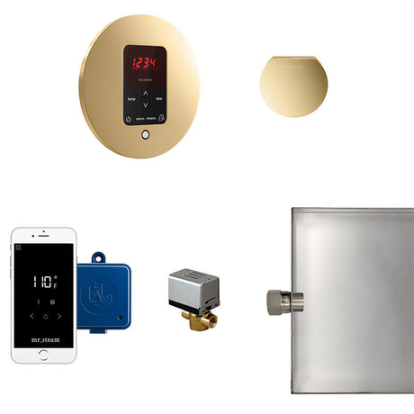 Butler Control Package Round Polished Brass