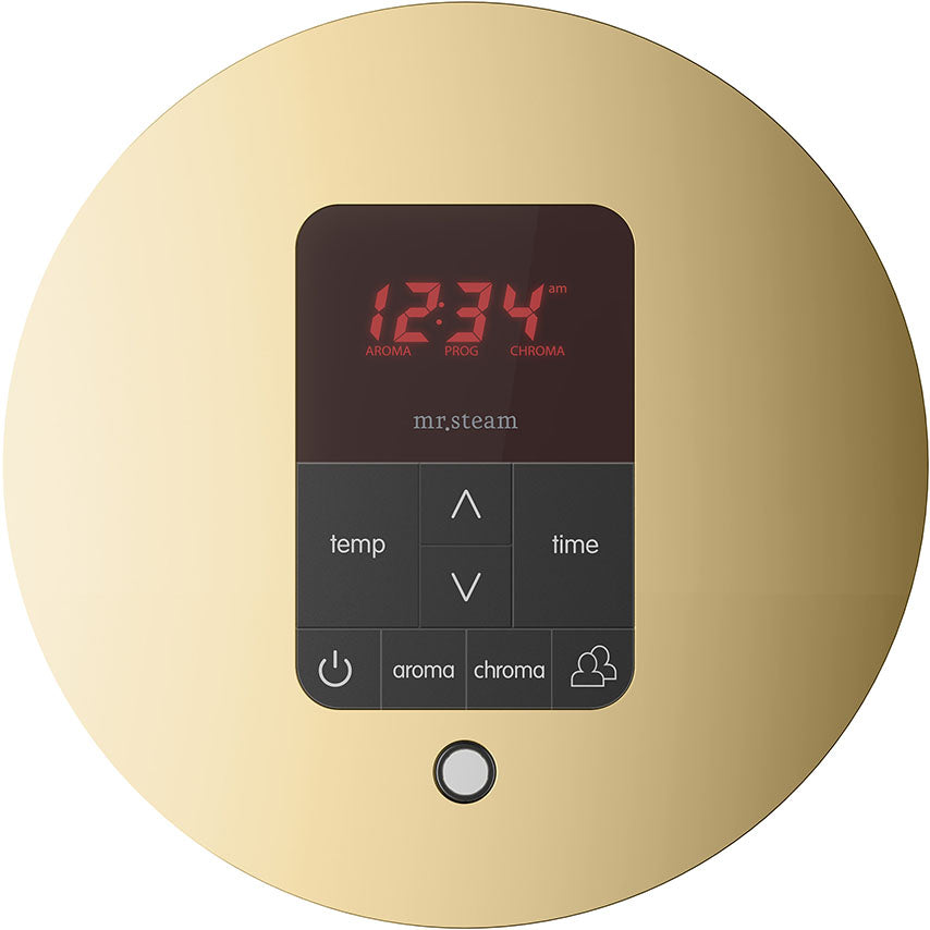 iTempo Plus Round Steam Control Polished Brass front