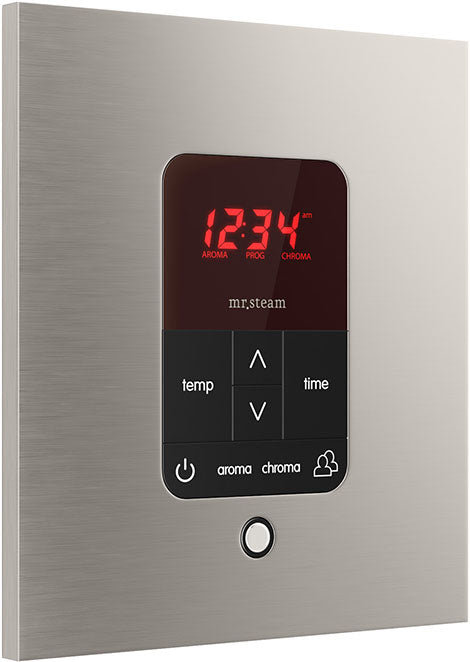iTempo Plus Square Steam Control Brushed Nickel Angled