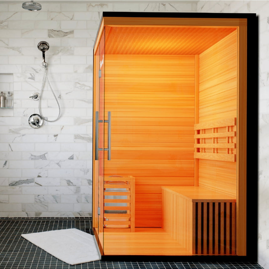 Medical Saunas Traditional 7 Indoor Home Sauna 3 to 4 person Mockup Lifestyle