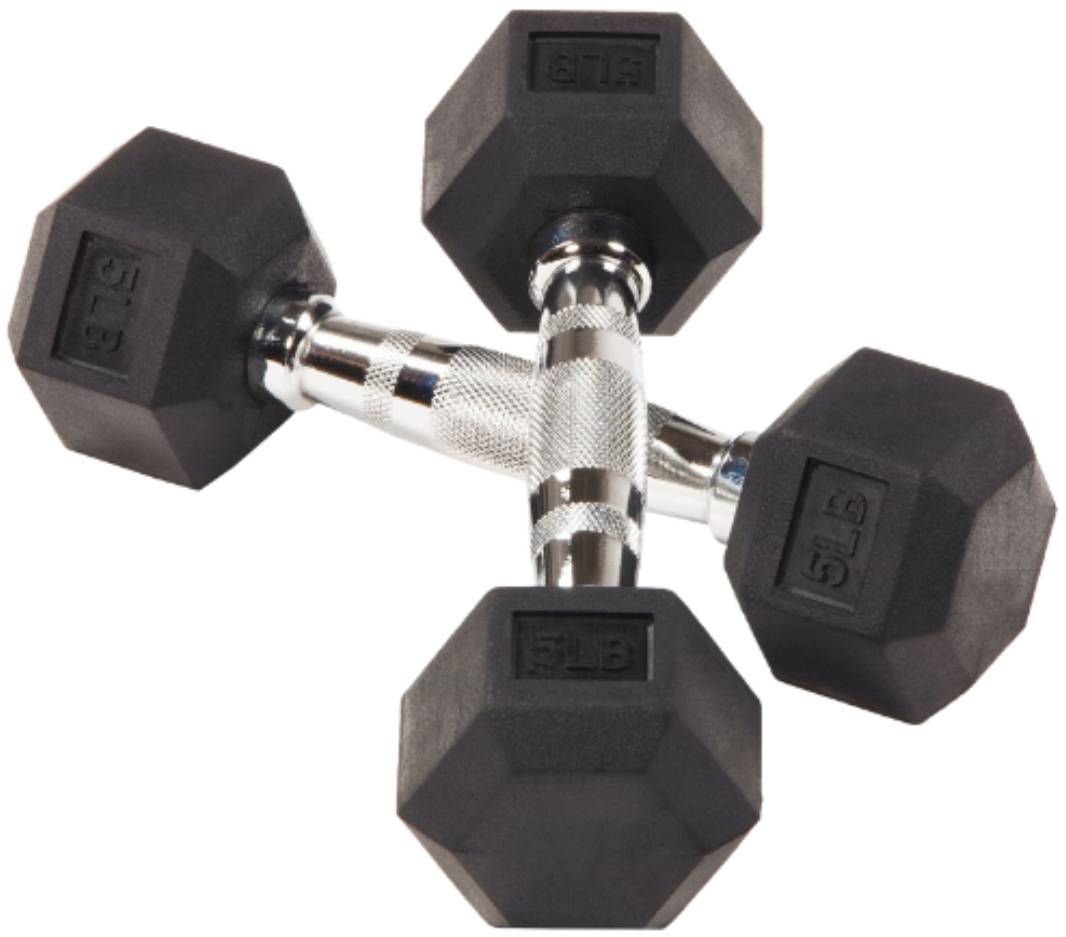 ZiahCare's Diamond Fitness Premium Rubber Hex Dumbbells Mockup Image 1