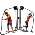 Man and Woman Using the RX2500D Dual Station Vertical Rope Pull Machine
