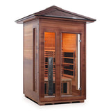 rustic 4 person outdoor infrared sauna mockup png
