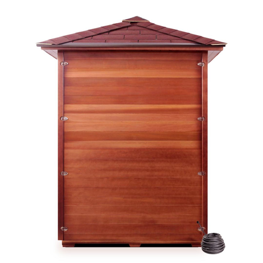 3 PERSON OUTDOOR INFRARED SAUNA MOCKUP PNG BACK VIEW