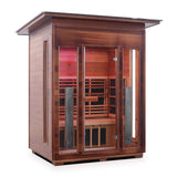 3 PERSON OUTDOOR INFRARED SAUNA MOCKUP PNG SIDE ANGLE
