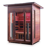 3 PERSON OUTDOOR INFRARED SAUNA MOCKUP PNG SIDE ANGLE