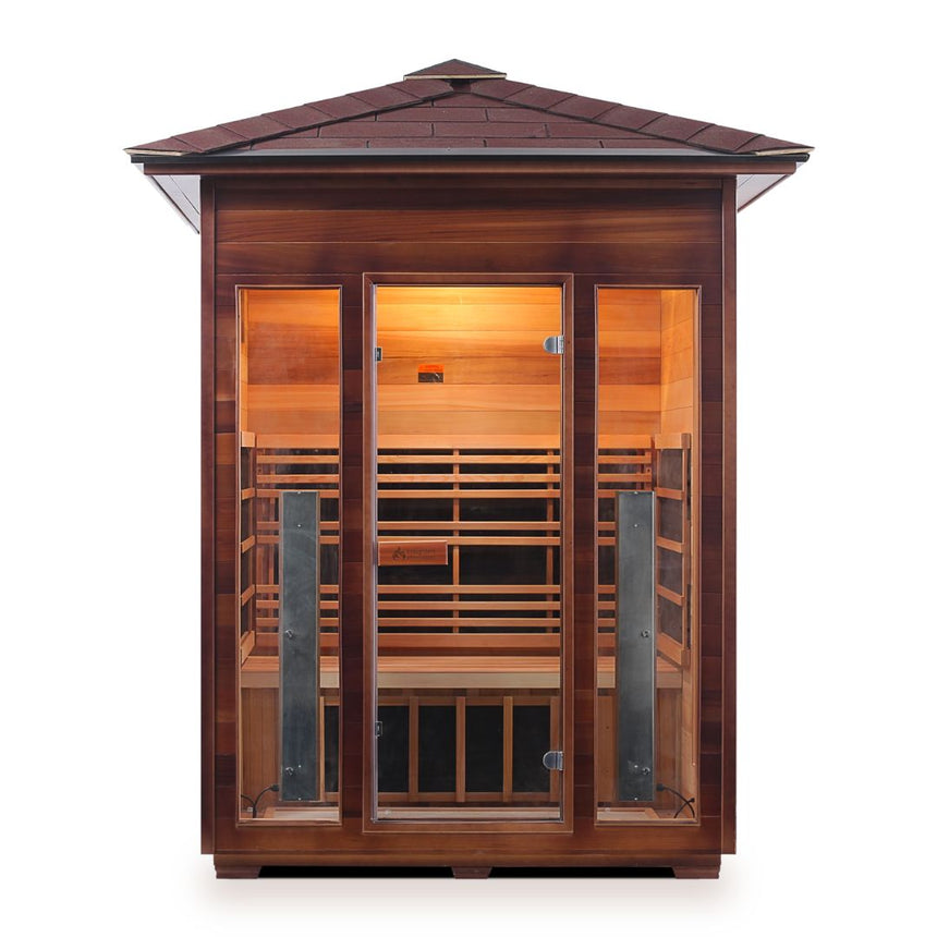 3 PERSON OUTDOOR INFRARED SAUNA MOCKUP PNG FRONT