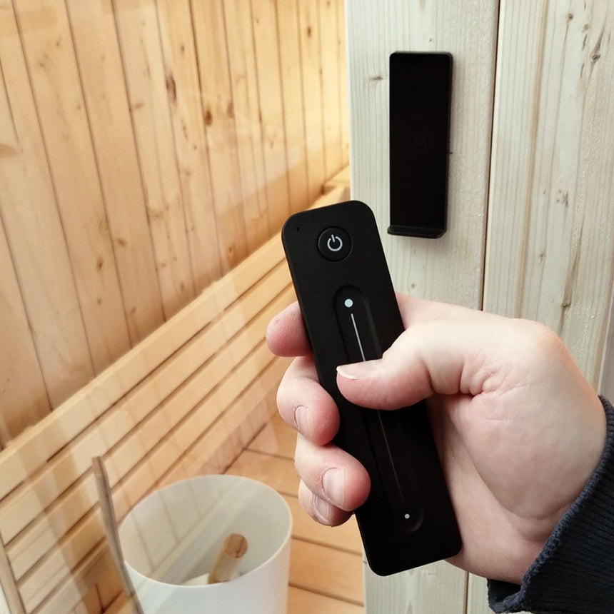 Model X6 Indoor Home Sauna Kit mockup remote LED system