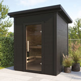 SaunaLife Model G2 Outdoor Home Sauna Kit Black