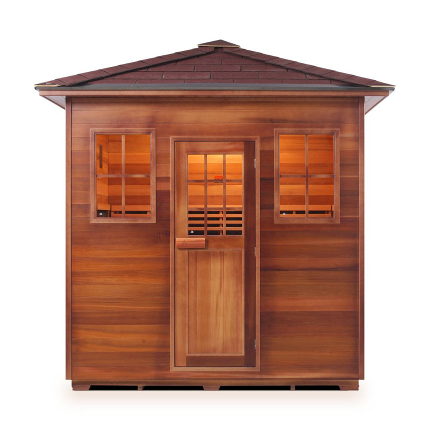 sierra 5 person outdoor infrared sauna mockup png front